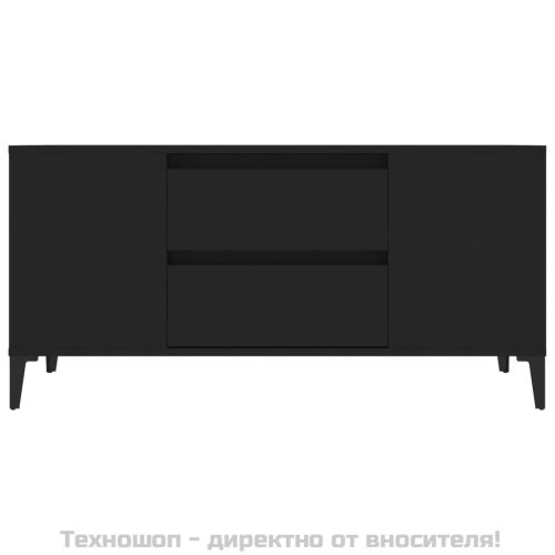 ТВ шкаф, черен, 102x44,5x50 см, инженерно дърво