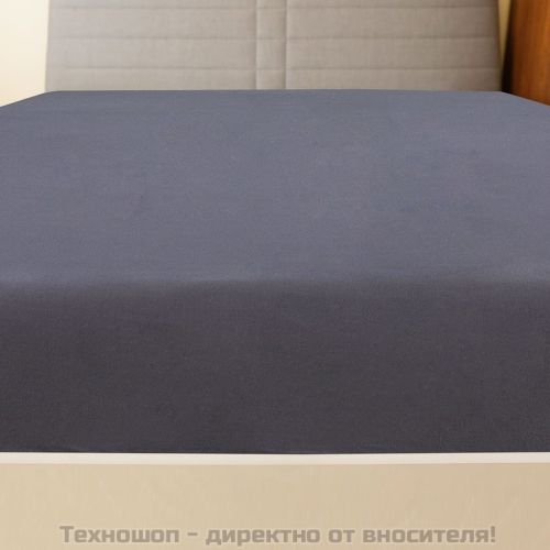 Чаршаф с ластик, антрацит, 90x200 см, памук