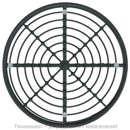 Трапезна маса черна Ø80 см  закалено стъкло и стомана