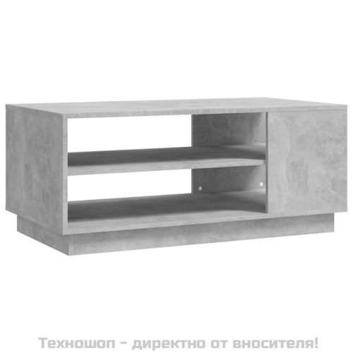 Кафе маса, бетонно сива, 102x55x43 см, инженерно дърво