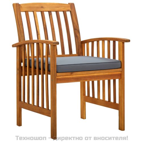 Градински трапезни столове 8 бр с възглавници масивна акация