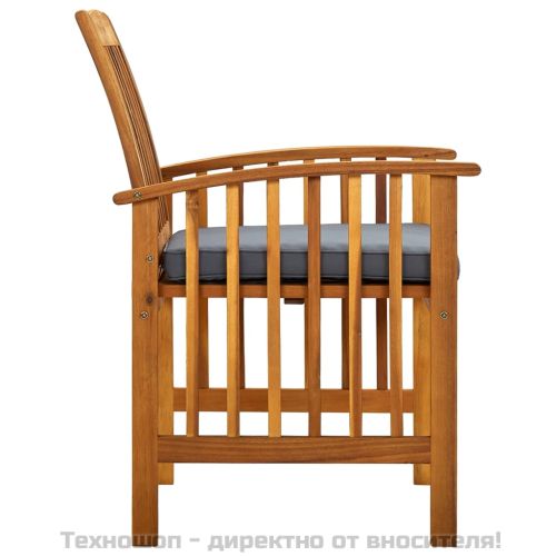 Градински трапезни столове 8 бр с възглавници масивна акация