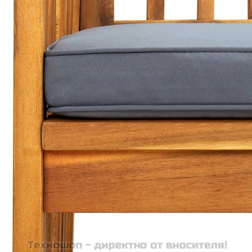 Градински трапезни столове 8 бр с възглавници масивна акация