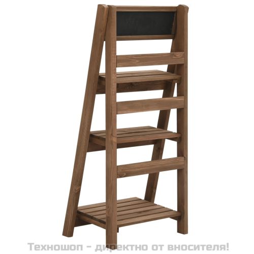 3-етажен цветарник с черна дъска, 40x30x90 см, ела масив