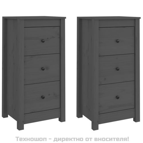 Сайдборди, 2 бр, черни, 40x35x80 см, бор масив