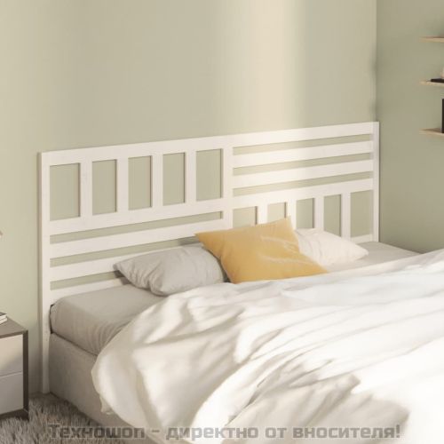 Горна табла за легло, бяла, 206x4x100 см, бор масив