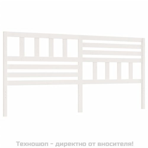 Горна табла за легло, бяла, 206x4x100 см, бор масив