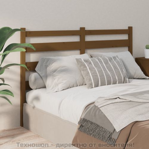 Горна табла за легло, меденокафява, 206x4x100 см, бор масив