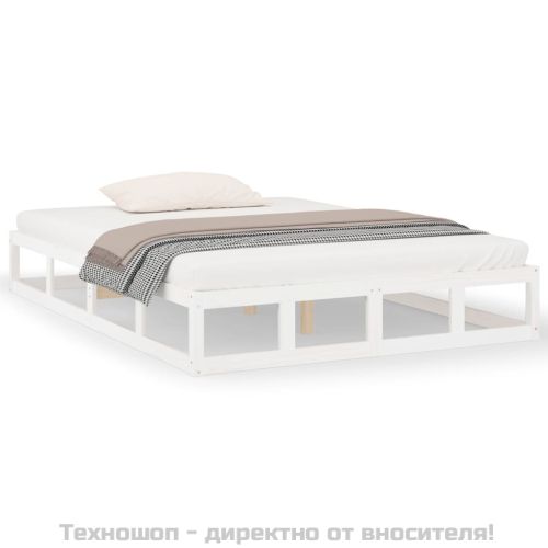 рамка за легло бяла 120x190 см Small Double дърво масив