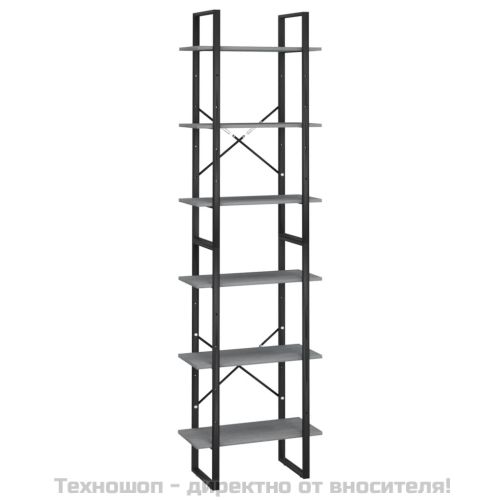 Етажерка, сива, 60x30x210 см, борово дърво масив