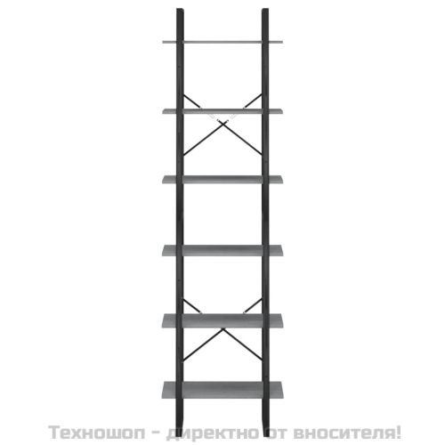 Етажерка, сива, 60x30x210 см, борово дърво масив