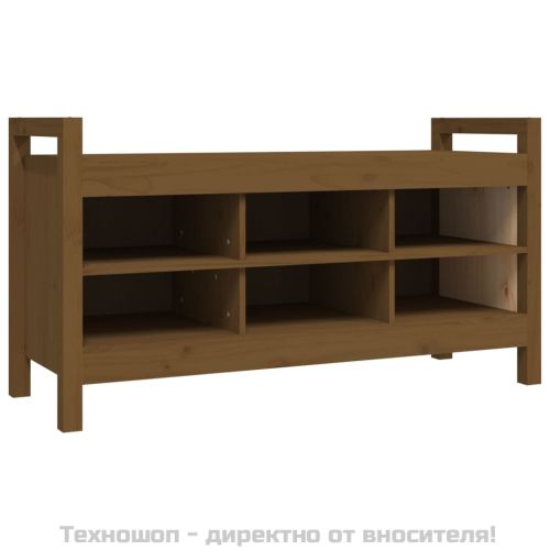 Пейка за антре меденокафява 110x40x60 см борово дърво масив