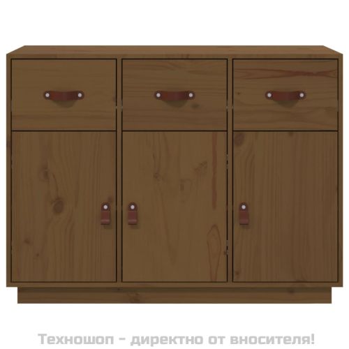 Сайдборд, меденокафяв, 100x40x75 см, бор масив