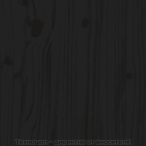 Кафе маса, черна, 80x55x40,5 см, борово дърво масив