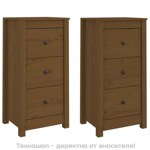 Сайдборди, 2 бр, меденокафяви, 40x35x80 см, бор масив