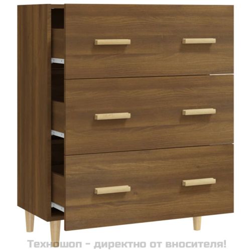 Сайдборд, Кафяв дъб, 70x34x90 см, инженерно дърво