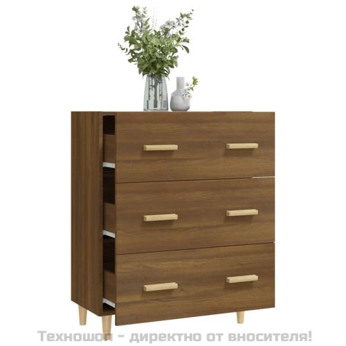 Сайдборд, Кафяв дъб, 70x34x90 см, инженерно дърво