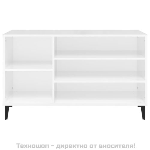 Шкаф за обувки, бял гланц, 102x36x60 см, инженерно дърво