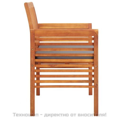 2-местна градинска пейка с възглавница, 120 см, акация масив