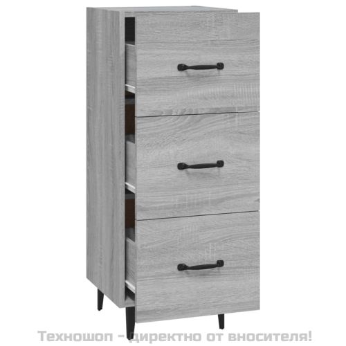 Сайдборд, сив сонома, 34,5x34x90 см, инженерно дърво
