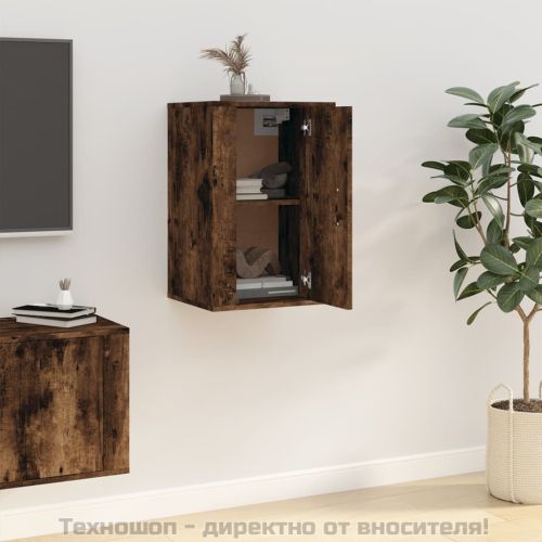 ТВ шкаф за стенен монтаж, опушен дъб, 40x34,5x60 см