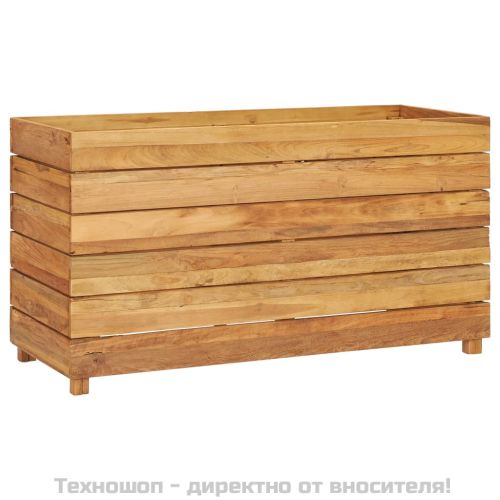 Повдигната леха 100x40x55 см рециклирано тиково дърво и стомана