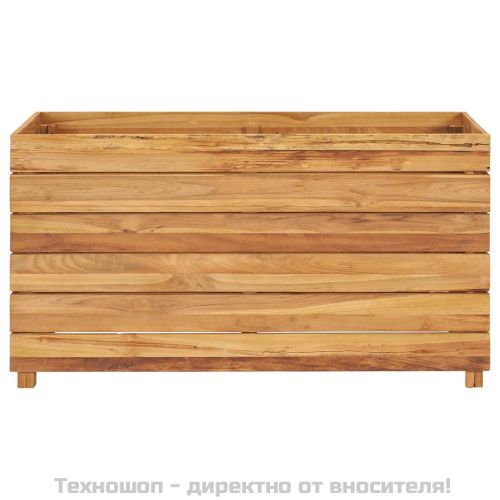 Повдигната леха 100x40x55 см рециклирано тиково дърво и стомана