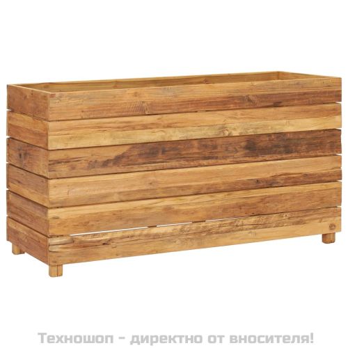 Повдигната леха 100x40x55 см рециклирано тиково дърво и стомана