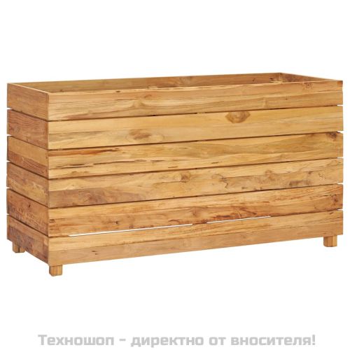 Повдигната леха 100x40x55 см рециклирано тиково дърво и стомана