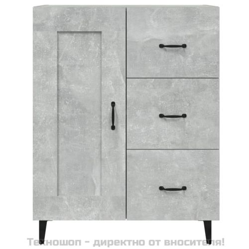 Сайдборд, бетонно сив, 69,5x34x90 см, инженерно дърво