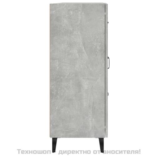 Сайдборд, бетонно сив, 69,5x34x90 см, инженерно дърво