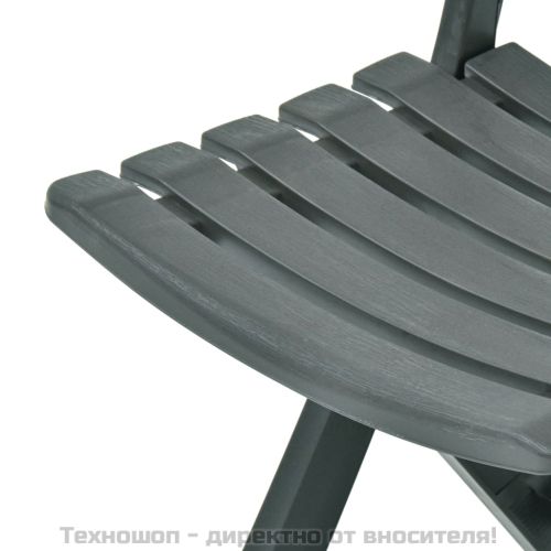 Сгъваеми градински столове, 2 бр, пластмаса, зелени