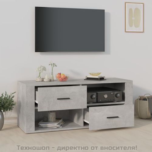 ТB шкаф, сив, 100x35x40 см, инженерно дърво
