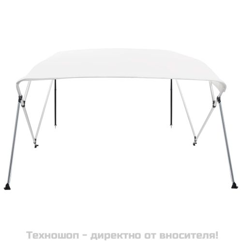 Тента за лодка, 4 дъги, бяла, 243x196x137 см