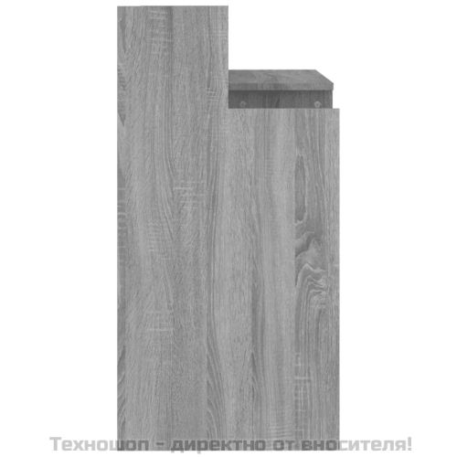 Бюро с LED осветление, сив сонома, 97x45x90 см, инженерно дърво