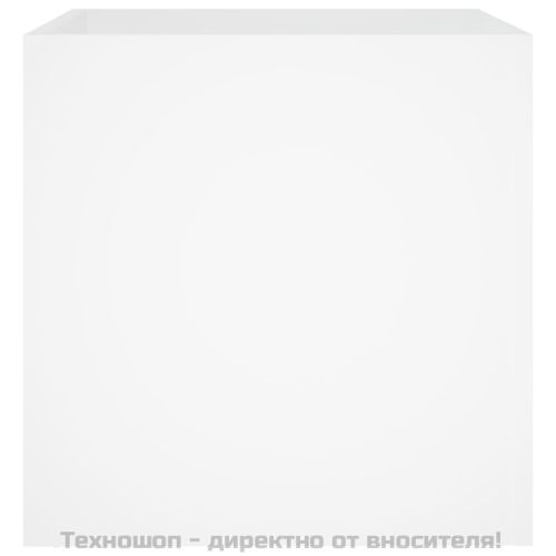 Плантерна кутия, бяла, 40x40x40 см, инженерно дърво