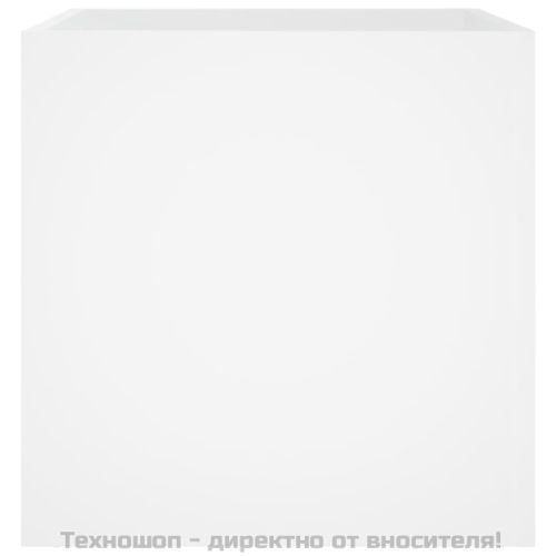 Плантерна кутия, бяла, 40x40x40 см, инженерно дърво