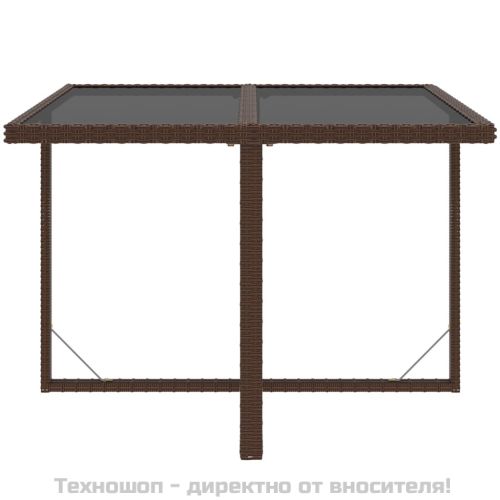 Градински комплект с възглавници 9 части полиратан кафяв