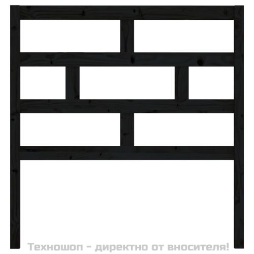 Горна табла за легло, черна, 106x4x100 см, бор масив
