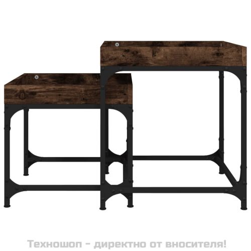 Странични маси, 2 бр, опушен дъб, инженерно дърво