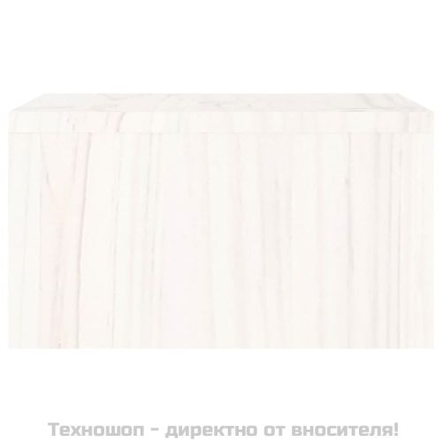 Поставка за монитор, бяла, 50x27x15 см, бор масив