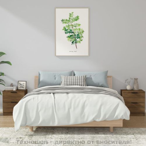 Нощни шкафчета, 2 бр, Кафяв дъб, инженерно дърво