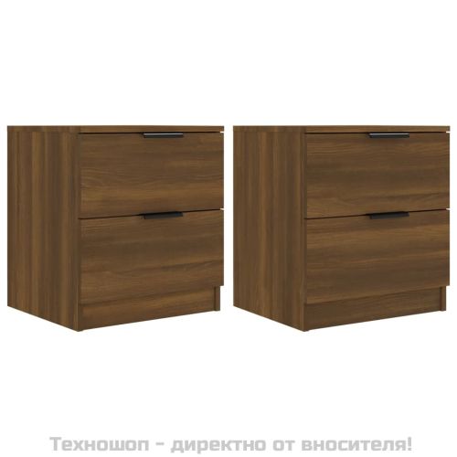 Нощни шкафчета, 2 бр, Кафяв дъб, инженерно дърво