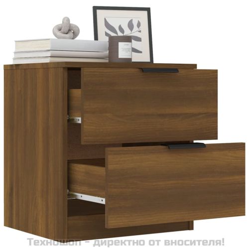 Нощни шкафчета, 2 бр, Кафяв дъб, инженерно дърво