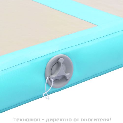 Надуваем дюшек за гимнастика с помпа, 400x100x10 см, PVC, зелен