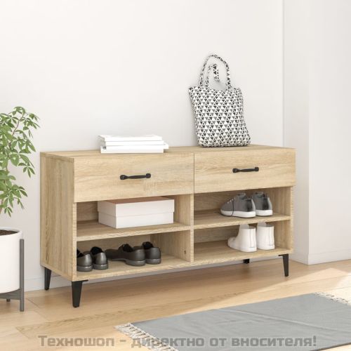 Шкаф за обувки, сонома дъб, 102x35x55 см, инженерно дърво
