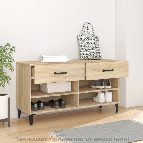 Шкаф за обувки, сонома дъб, 102x35x55 см, инженерно дърво