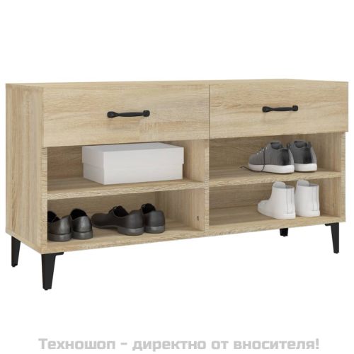 Шкаф за обувки, сонома дъб, 102x35x55 см, инженерно дърво
