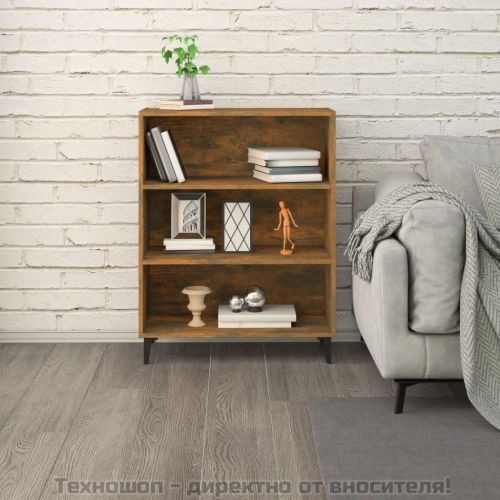 Сайдборд, опушен дъб, 69,5x32,5x90 см, инженерно дърво