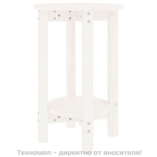 Кафе маса, бяла, Ø 40x60 см, борово дърво масив